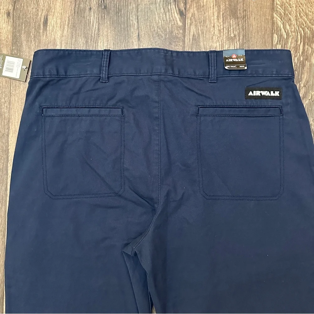 Airwalk Stay Fast Chino Cotton Pants Mens Size 38x32 Blue Marine